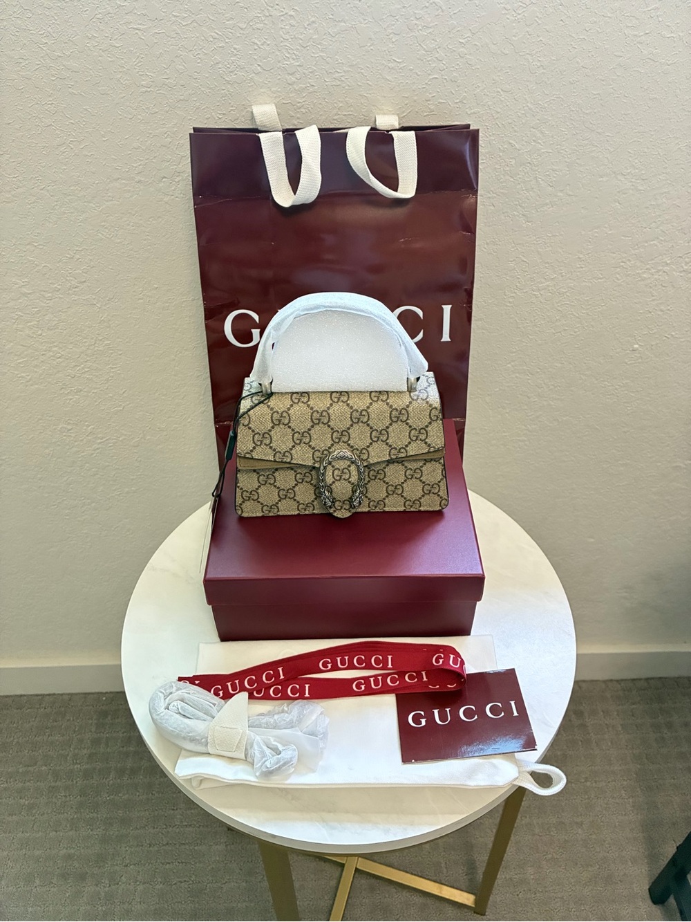 Gucci mini Dionysus top handle bag with strap